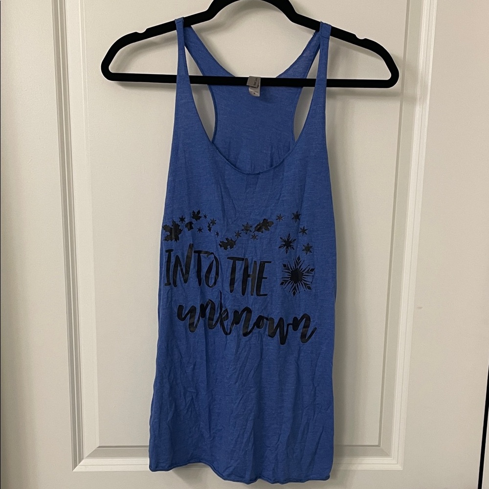 Next Level Apparel Blue Graphic Tank Top